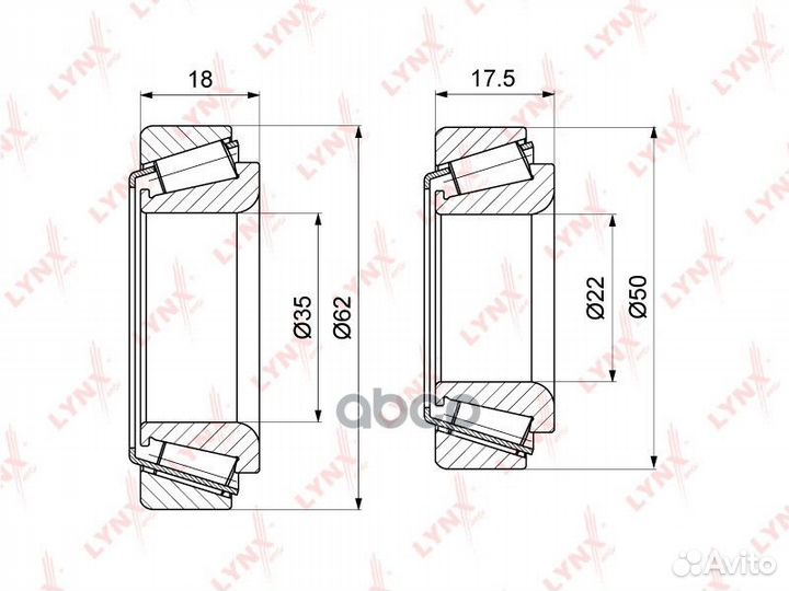 Подшипник ступичный перед прав/лев WB1282 L