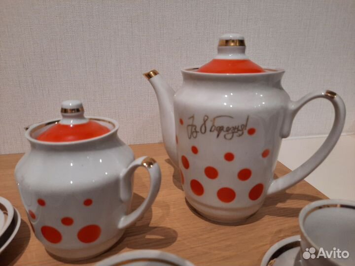 Сервиз чайный СССР. Городницкий фарфорный завод