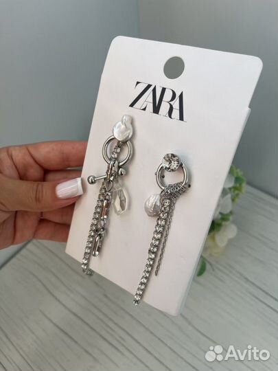 Серьги новые с подвесками zara оригинал