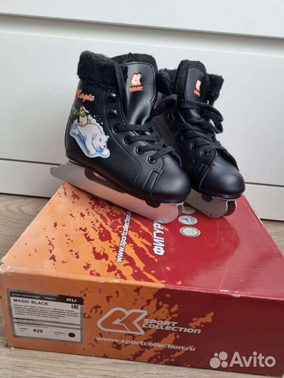 Детские ледовые коньки Magic Black
