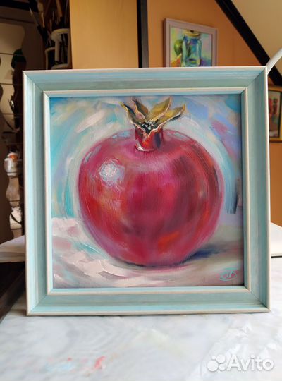 Живопись маслом,этюд Гранат,холст 20х20,без рамы