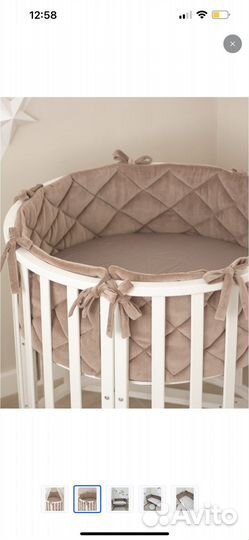 Бортикдвусторонний из велюра в детскую кроватку
