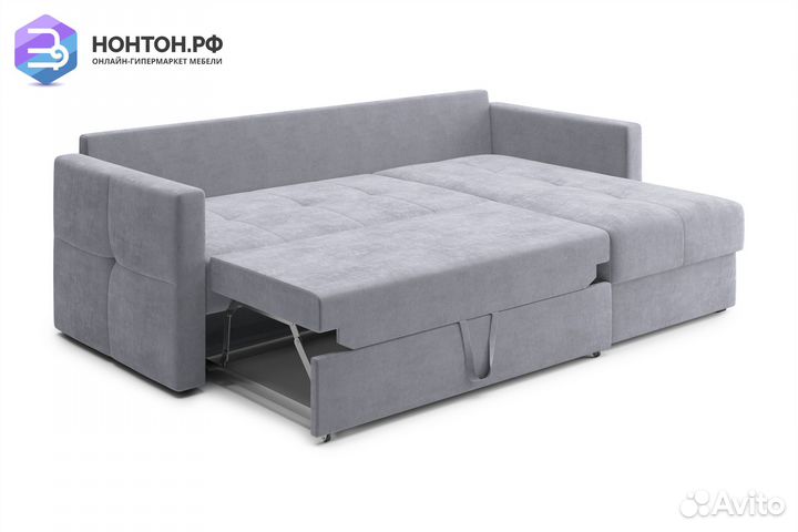 Диван угловой дельфин Вита серый