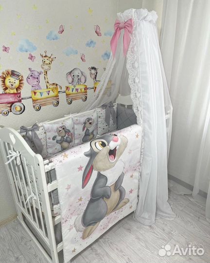 Комплект в кроватку для девочки premium