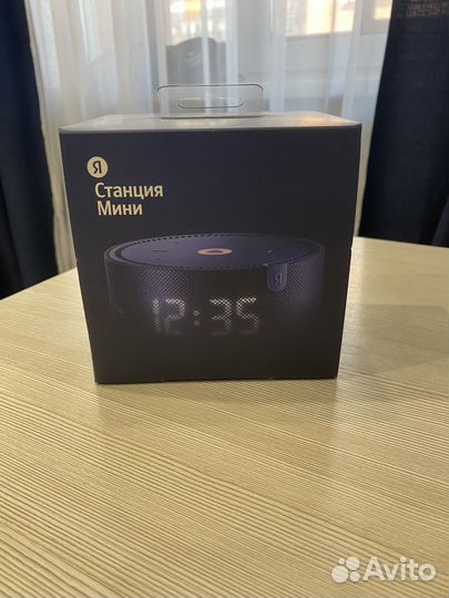 Яндекс станция мини 2 с часами синяя