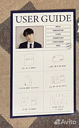 Открытка Юзер-гайд BTS Suga Юнги Membership Kit