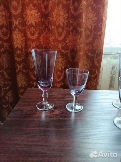 Фужеры, рюмки,стаканы из синего стекла СССР