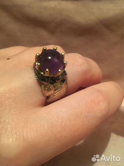 Серебряное кольцо с натуральным аметистом