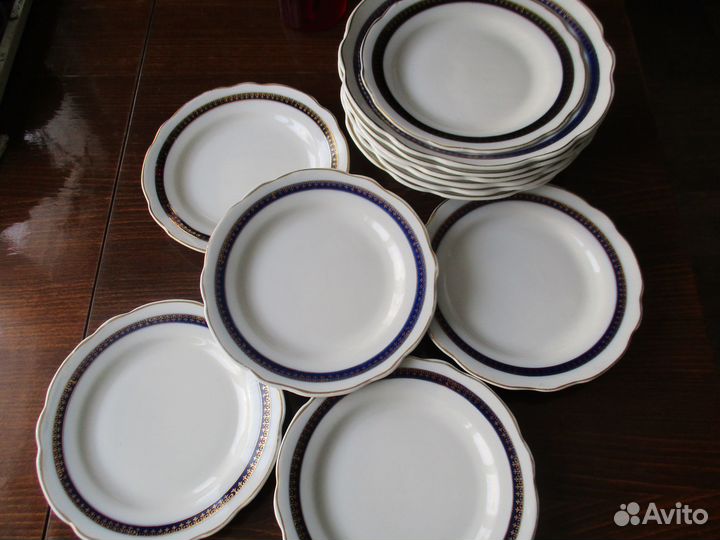 Набор тарелок, б/у. 6 мелких и 6 глубоких