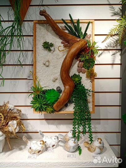 Панно с суккулентами