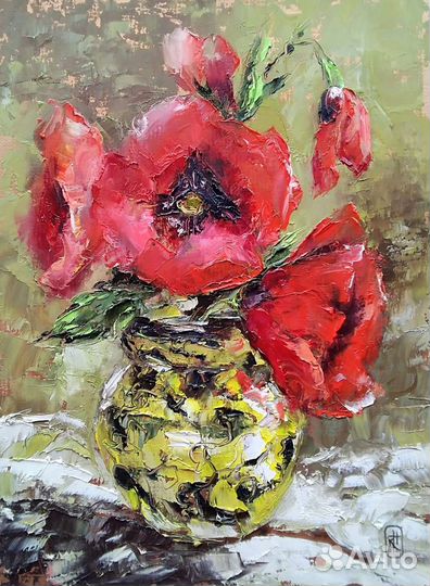 Картина маслом на картоне