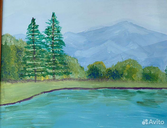 Картина гуашью летний пейзаж