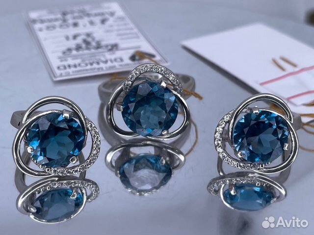 Золотой набор Лондон-Топаз 16 ct