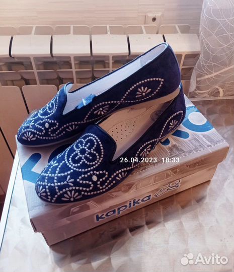 Новые Туфли Праздничные Kapika Нат. Замша р35