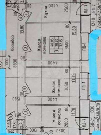 3-к. квартира, 73 м², 6/6 эт.