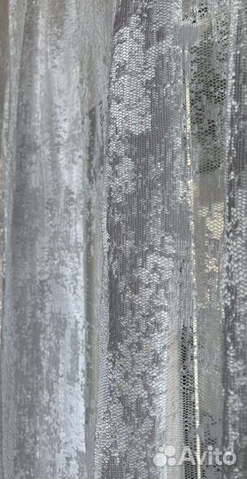 Тюль мрамор новая готовая