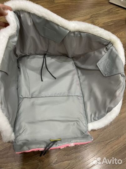 Сиденье для санок Ника меховое розовое