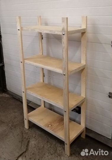 Стеллаж 4 полки дерево 75х150х30 разборный
