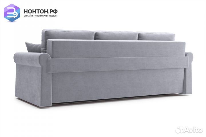Диван еврокнижка Лира 3-х местный серый
