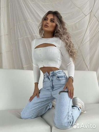 Кофта женская укороченная, новая, р-р.40 (хs)