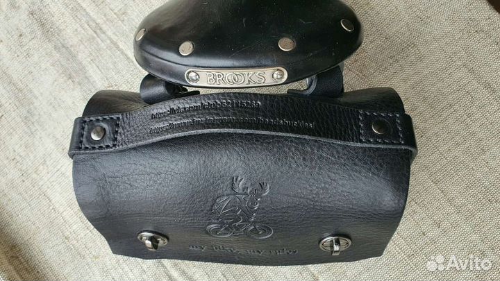 Сумка для велосипеда кожаная велолось, handmade