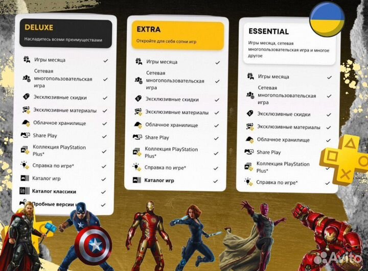 Подписка ps plus delux + ea play Украина (Арт.56023)