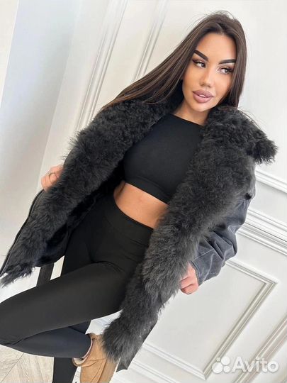 Джинсовая куртка с мехом женская