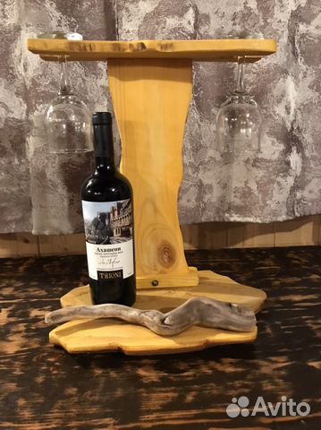 Настольная полочка для вина и фужеров