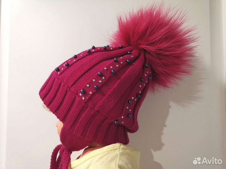 Шапка шерсть мериноса на ог 52-54