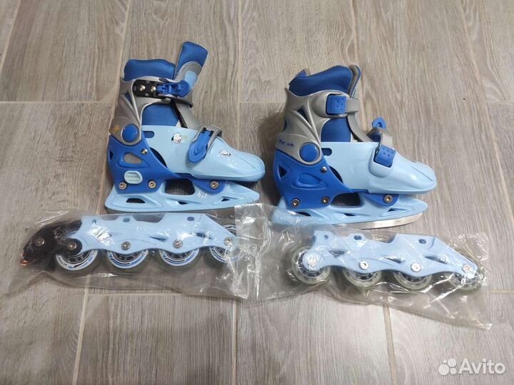 Детские ролики+коньки (2 в одном)