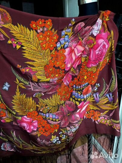 Платок натуральный шелк СССР