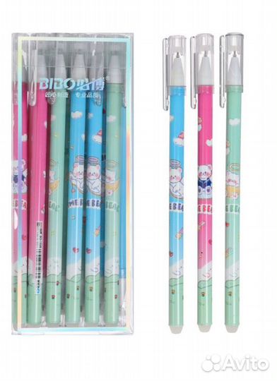 Ручка гелевая стираемые чернила, стержень синий, к