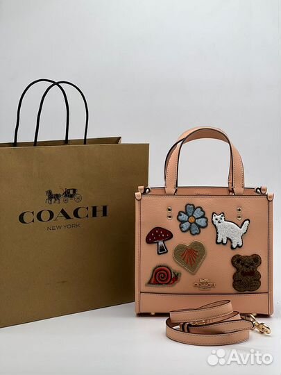 Женская сумка Coach с кошкой