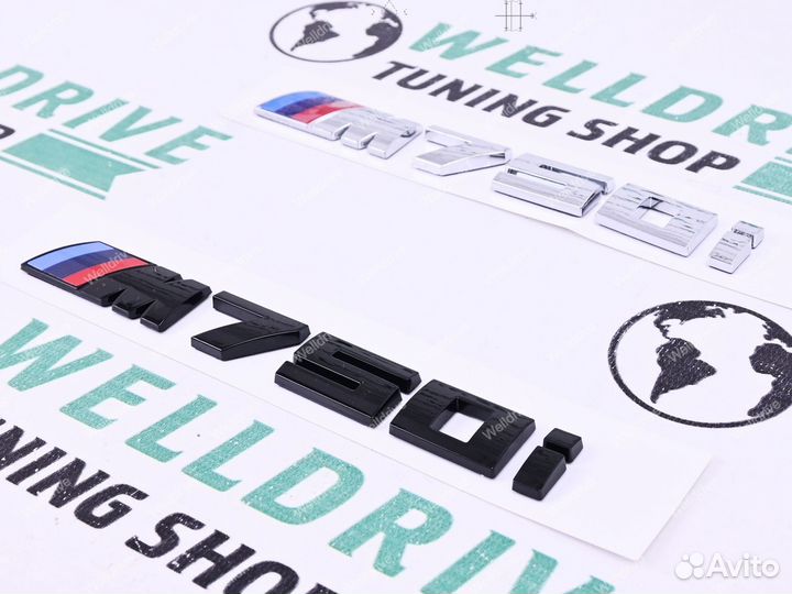 Шильд BMW M750i черный серебристый