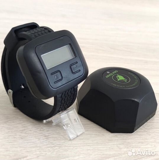 Бургер черный кнопка вызова официанта часы Эконом