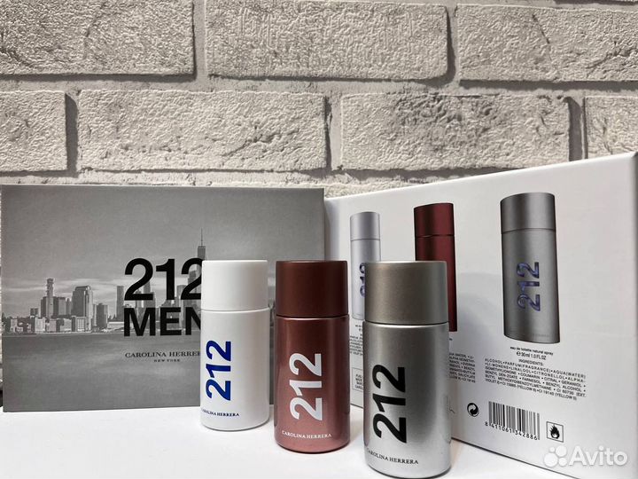 Подарочный набор Carolina Herrera 212 Men 3х30 ml