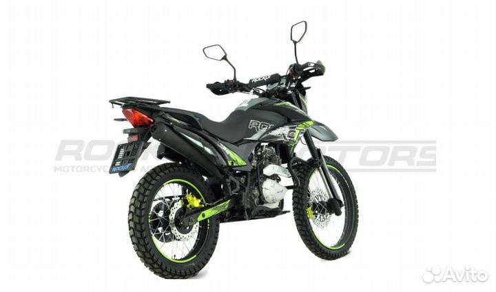 Мотоцикл эндуро rockot XR250 (черный/зеленый, 21/1