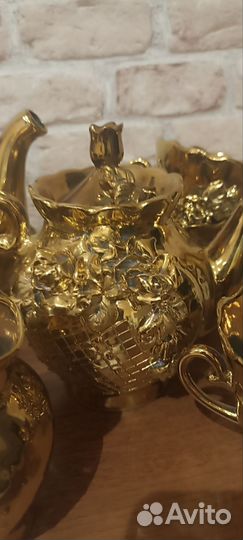 Чайный сервиз золотая роза