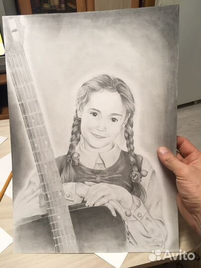 Портрет по фото карандашом