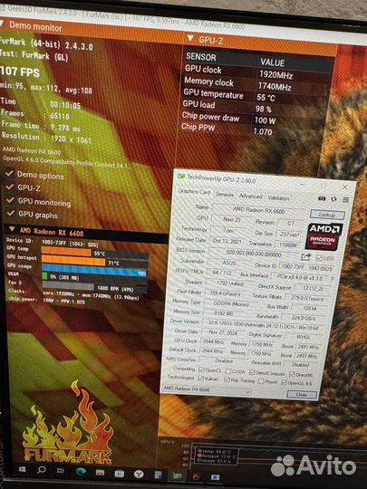 Asus RX 6600 Dual 8гб