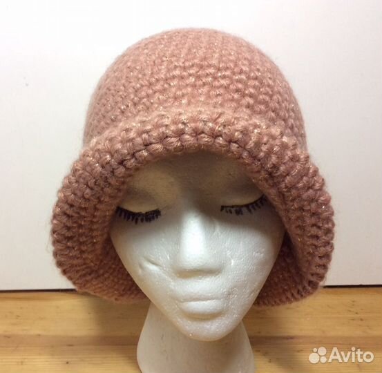Вязаная шляпка с люрексом, размер 54-57, арт 168