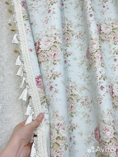 Шторы Натуральный Хлопок / Нежно-голубой