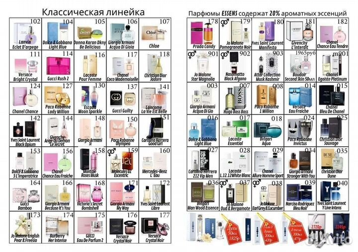 Духи (20 аромомасел) Essens