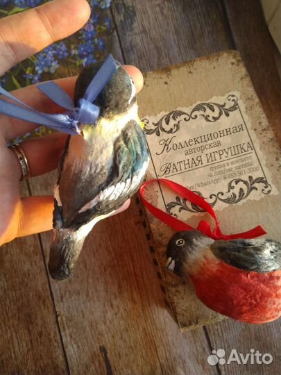 Снегирь и синичка ватные игрушки