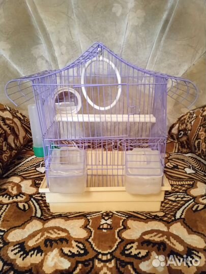 Клетка + ножницы для стрижки + принадлежности