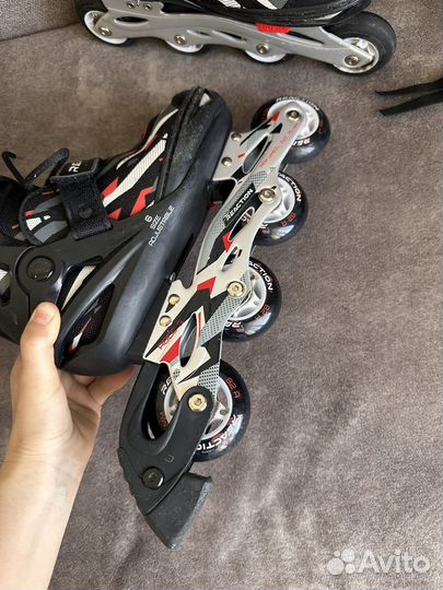 Ролики раздвижные 35-40 Reaction + шлем