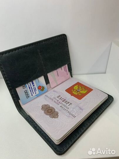 Обложка для документов натуральная кожа докхолдер