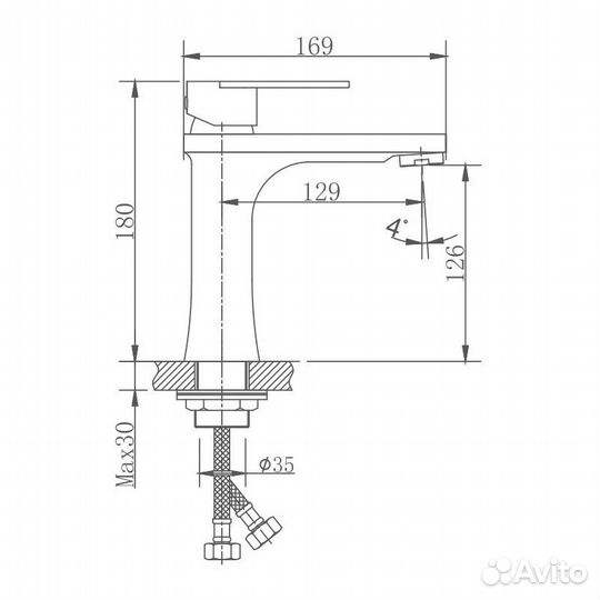 Смеситель для раковины Haiba HB10807, сатин