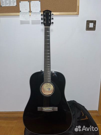Акустическая гитара fender CD-60S BLK + Чехол