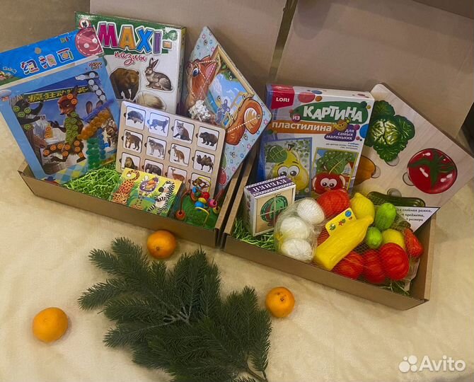 Подарочный развивающий бокс игрушек на 1-3 года